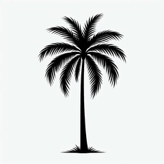 Obraz premium Black Silhouette of a Tropical Palm Tree