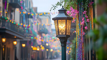 Colorful Street Lantern In New Orleans French Quarter