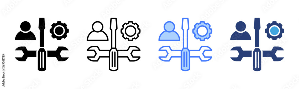 Poster maintenance icon sheet multiple style collection