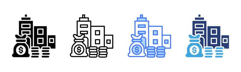 Capital icon sheet multiple style collection