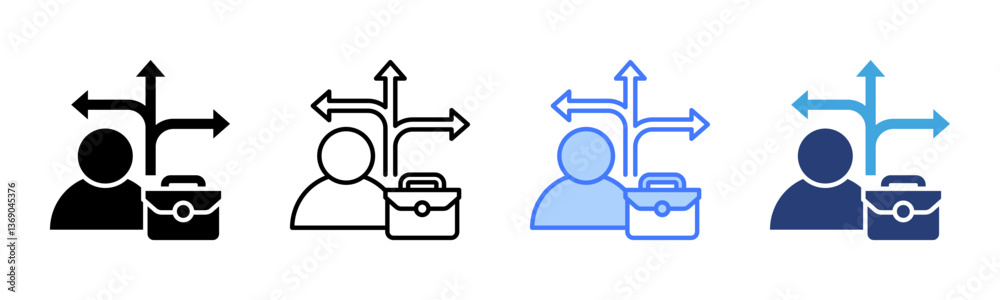 Poster Decision Making icon sheet multiple style collection