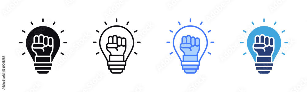 Poster empowerment icon sheet multiple style collection