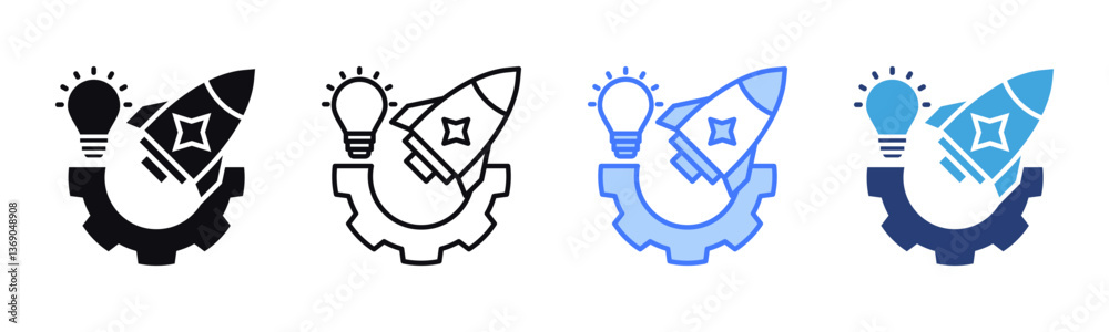 Poster innovation icon sheet multiple style collection