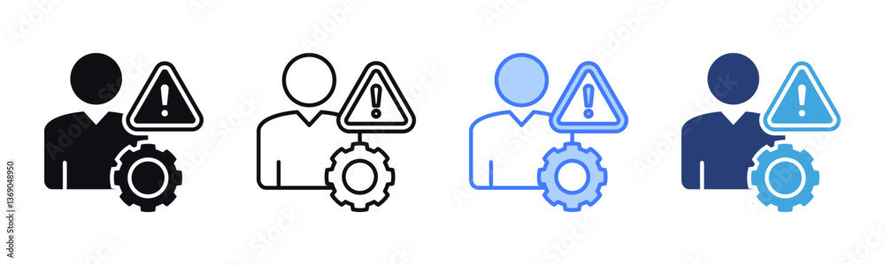 Poster risk management icon sheet multiple style collection