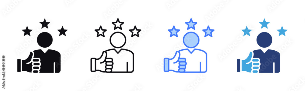 Poster Customer Satisfaction icon sheet multiple style collection