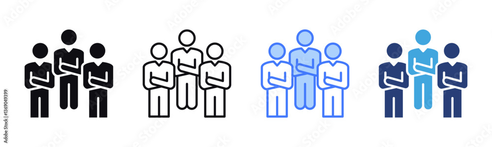 Poster employee icon sheet multiple style collection