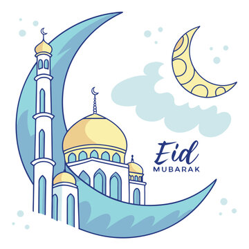 Eid Mubarak Best Wishes Post Template, Eid Mubarak Post Design Multicolour, Happy Eid Mubarak Social Media Post, And Eid Mubarak Islamic Background Banner Design