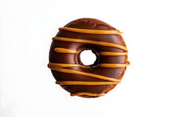 Caramel donut isolated on the white background 