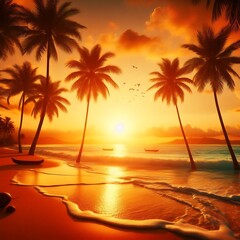 Clean Beach View with Footprints in Sand