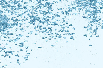 Many air bubbles in clean water, closeup