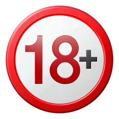 Fototapeta premium Age Restriction Symbol: A bold and eye-catching visual representation of age restriction, featuring the numbers 
