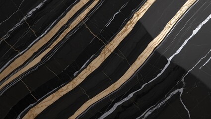 Dark luxury texture of black marble with golden veins