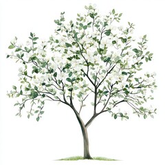White background Tree painting pattern plant