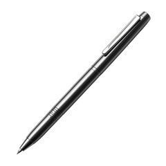 Elegant black pen resting on a sleek surface, reflecting soft light during the afternoon hours in a modern workspace