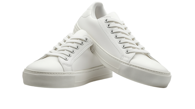 Stylish white sneakers elevate fashionable streetwear for casual outings and trendy looks any time of the year