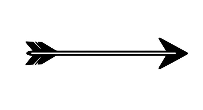 Black arrow on white background