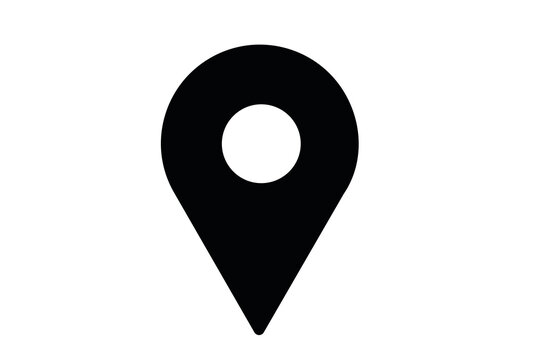 map pointer icon. Location marker icon on transparent background. Simple black map pin for global coordinates, navigation, and design. Flat modern style for mapping