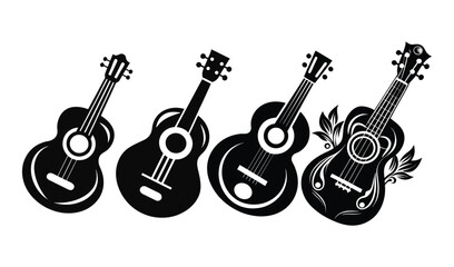 Naklejka premium vector illustration of a guitar set