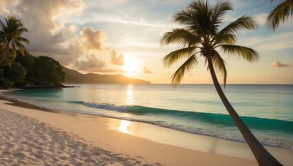 Peaceful tropical beach background for summer vibes