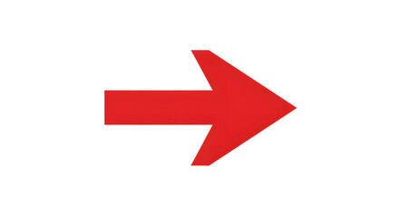 Red arrow on white background