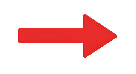 Red arrow on white background