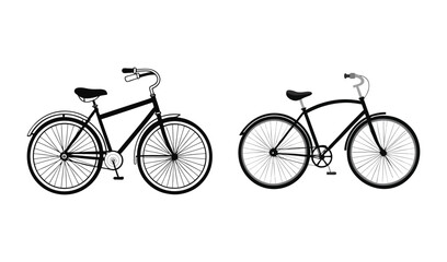 Fototapeta premium vintage bicycle vector illustration set