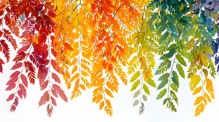 Colorful Hanging Leaves Gradient Design