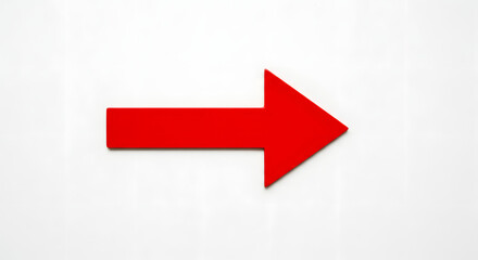 Red arrow on white background