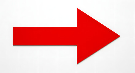 Red arrow on white background
