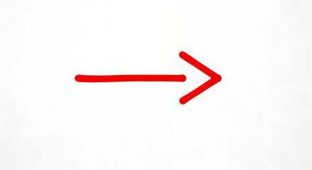 Red arrow on white background