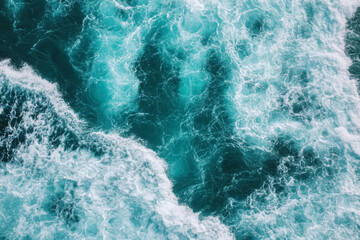 Obraz premium Bruarfoss waterfall in Iceland as an abstract of the blue water and whitewater from above 