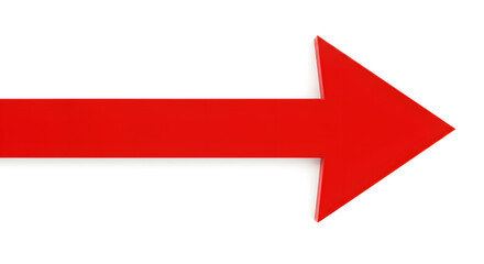 Red arrow on white background