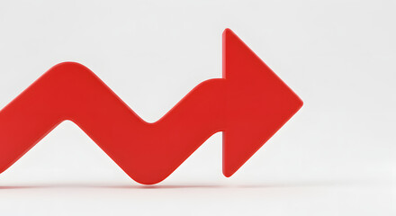 Red arrow on white background