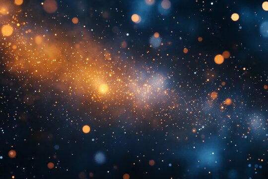 Abstract 3d rendering of the big bang  creation and star formation in blue and orange hues