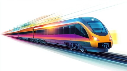 Naklejka premium A high-speed metro train isolated against a white background.