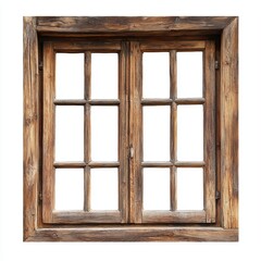 wooden window frame isolated on White background Remove png, Clipping Path, pen tool