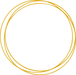 Elegant Hand-Drawn Gold Circle Frame.