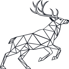 Geometric Deer Silhouette vector style design