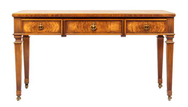 Biedermeier walnut writing desk with sleek lines and elegant craftsmanship
