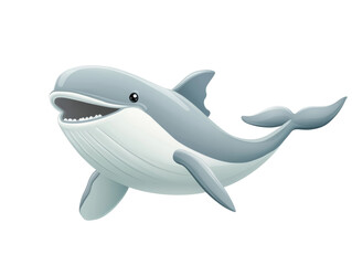 Obraz premium Playful whale swimming in clear ocean waters for design use, cut out
