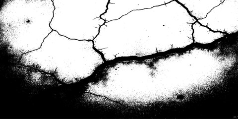 Black and white grainy halftone texture. Dust overlay textured scratched glitch effect for design vector Distress Grunge Texture. Seamless Pattern. Halftone Old, Retro Background. Broken, Cracked.  