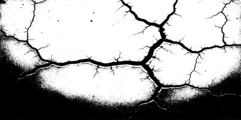 Black and white grainy halftone texture. Dust overlay textured scratched glitch effect for design vector Distress Grunge Texture. Seamless Pattern. Halftone Old, Retro Background. Broken, Cracked.  