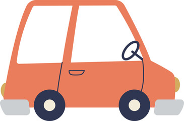 Simple Cartoon Car Side View