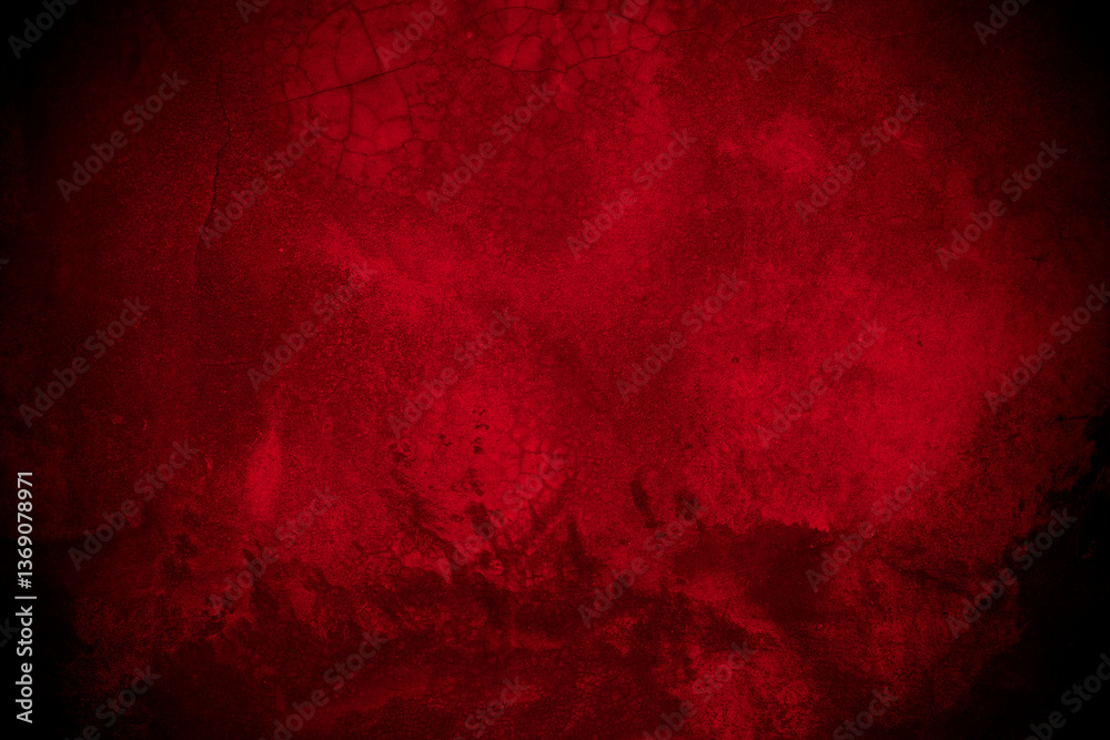 Aufkleber Old wall texture cement black red  background abstract dark color design are light with white gradient background.