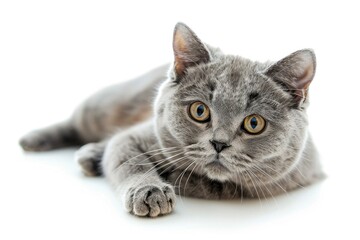 Flawless Picture of Independent Grey Cat Animal British Pet Generate Ai