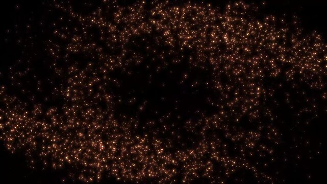 Flying shining gold plume of light, stardust tail. Glitter Light circle trail Sparkling spiral particle effect animation. Festive, logo title decoration. Festival Christmas, New Year. 3D Illustration
