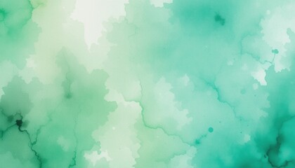 Obraz premium Enchanted Mint Green Watercolor Texture Soft Swirls and Gradients
