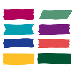 Hand-Drawn Colorful Brushstroke Banners Hang Tags &ndash; Abstract Paint Stroke Labels - Washi Tapes