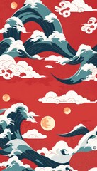 Fototapeta premium chinese background or chinese wallpaper or cover book 