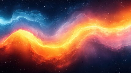 Obraz premium Vibrant Cosmic Wave of Colors in Deep Space Background